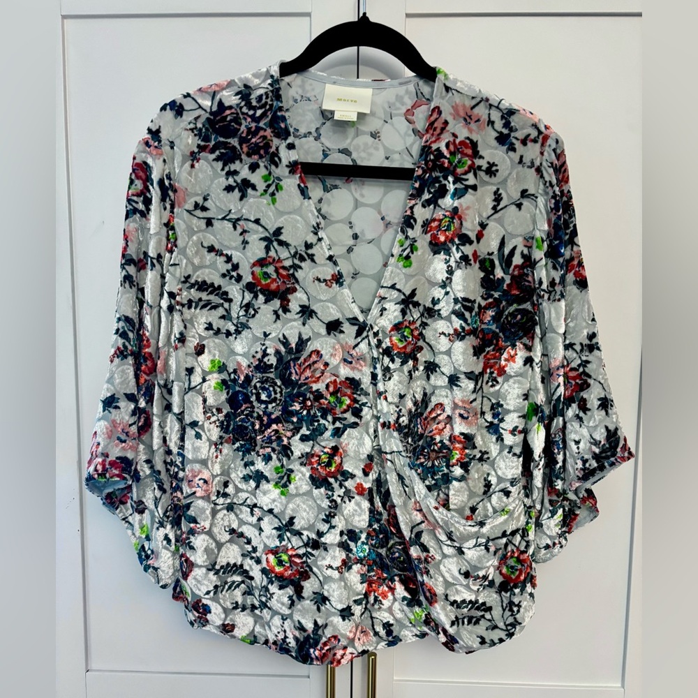 Silk-Blend Anthropologie Velvet Blouse